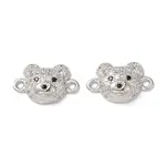 Brass Micro Pave Cubic Zirconia Connector Charms