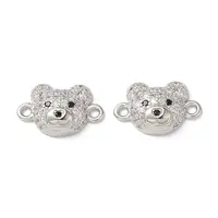 Brass Micro Pave Cubic Zirconia Connector Charms