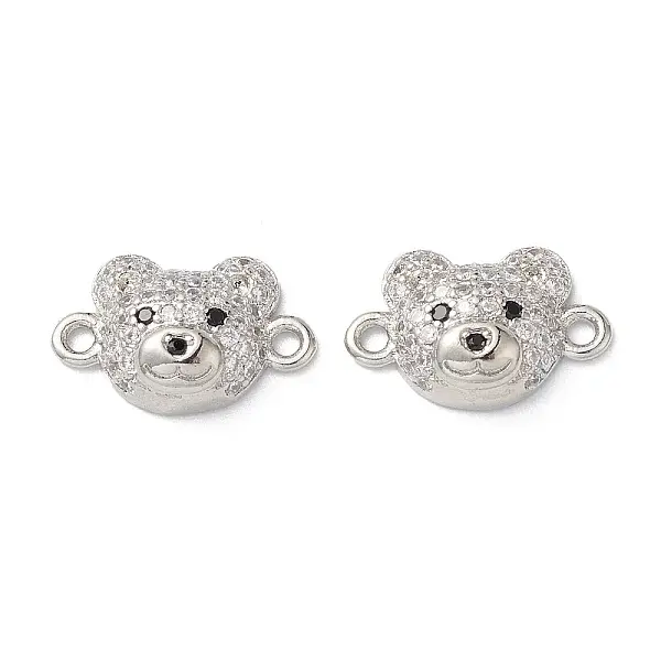 Brass Micro Pave Cubic Zirconia Connector Charms