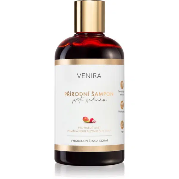Venira Šampon proti šedinám přírodní šampon pro hnědé odstíny vlasů s vůní Mango and Lychee 300 ml