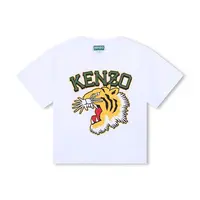 Dětské bavlněné tričko Kenzo Kids bílá barva, s potiskem, K60746
