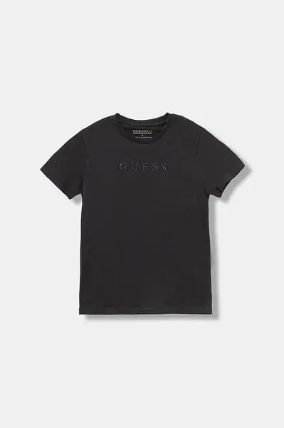Dětské bavlněné tričko Guess černá barva, s aplikací, L4GI36 K8HM4