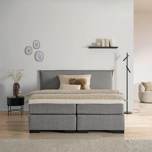 MID.YOU POSTEL BOXSPRING, 180/200 cm, antracitová, šedá, béžová, ecru