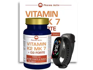 Pharma Activ Vitamín K2 MK 7 + D3 Forte 125 tablet + dárek Fitness náramek