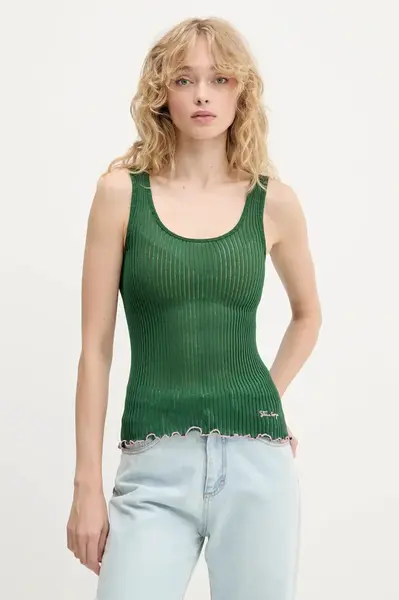 Hedvábný top Stine Goya zelená barva, SG-PF25-T059-2355