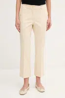 Kalhoty Sisley dámské, béžová barva, střih cigarette, medium waist, 4ENMLE02X