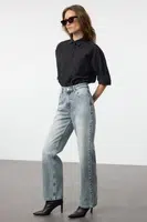 Trendyol Blue Stone High Waist Wide Leg Jeans