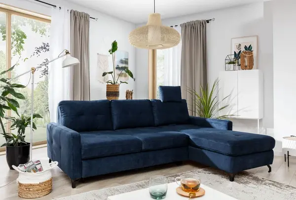 Sedací souprava Nawe 1 Provedení: Pravá varianta, Nožičky: Černé, látka: Riviera 61