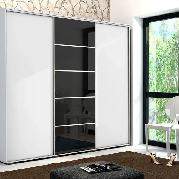 Šatní skříň Ska A28 XL Barva korpusu: Bílá, Rozměry: 250 cm, Dveře: Dub-Artisan