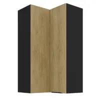 Horní rohová skříňka Cremona 60x60 GN-108 2F (90°) Barva korpusu: Černá, Barva dvířek: Dub Cremona