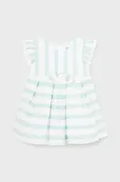 Dětské šaty s příměsí lnu Mayoral tyrkysová barva, mini