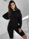 Sweatshirt black Och Bella BL-1001.black