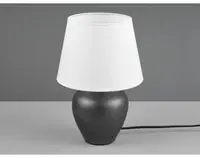 Stolová lampa Abby, antický nikel/biela látka%
