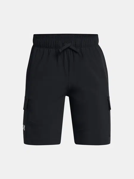 Čierne chlapčenské športové kraťasy Under Armour UA Pennant Woven Cargo Short
