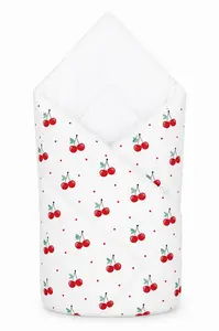 Detská zavinovačka Klasik - Cherries, biela s potlačou