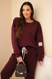 Kesi Włoski Komplet bluza + spodnie maslo tmavý bordový
