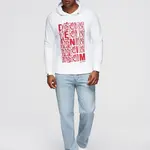 Ombre Men's non-stretch kangaroo sweatshirt with hood and print - white
