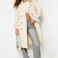 Trendyol Stone Oversize Wide Cut Belted Trench Coat
