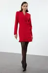 Trendyol Red Skirt Ruffled Woven Jacket Dress
