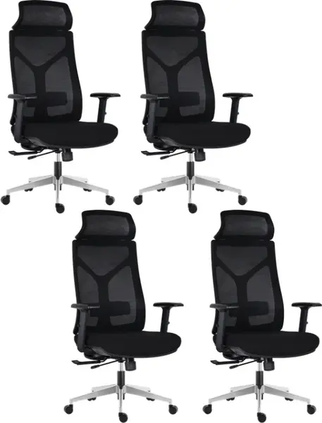 LTC 4PACK Ergonomická kancelářská židle ARIA černá (4 ks)