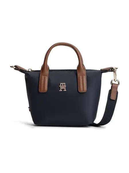 TOMMY HILFIGER Kabelka 'POPETTE'  tmavomodrá / hnedá