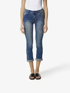 KOROSHI Džínsy  modrá denim