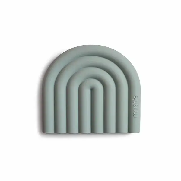Mushie silikónové hryzatko Rainbow - Cambridge Blue