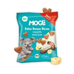 MOGLi kakaové chrumkavé srdiečka s banánom