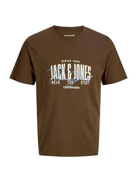 Jack & Jones Junior Tričko 'JJAERO'  svetlomodrá / hnedá / biela