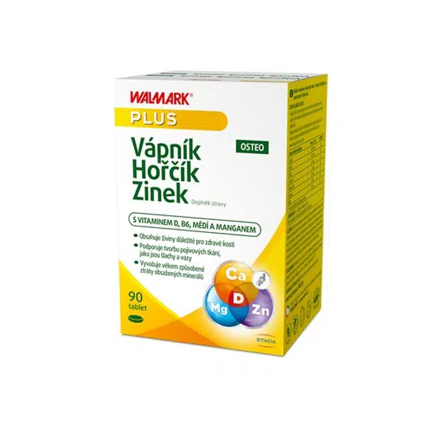 Walmark Vápník Hořčík Zinek OSTEO,  kosti, zuby a svaly 30 tablet