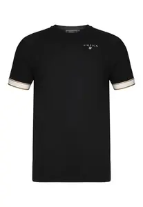 SikSilk Tričko 'Tech'  tmavohnedá / zlatá žltá / čierna / biela