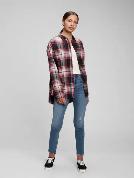GAP Dětská teen kostkovaná košile - Holky