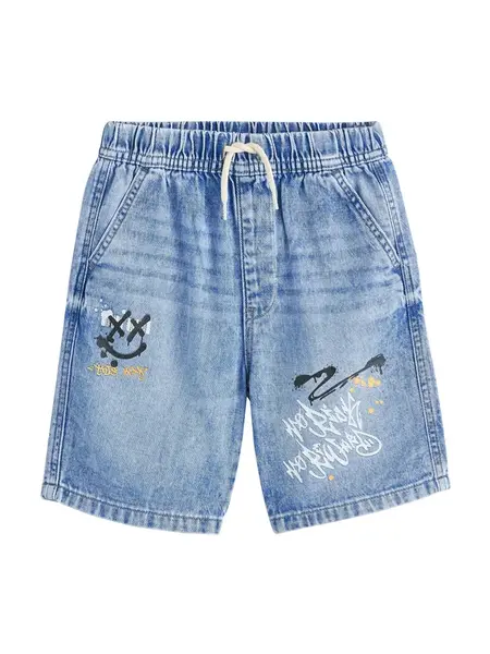 Next Džínsy  modrá denim / tmavožltá / čierna / biela