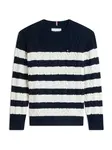 TOMMY HILFIGER Sveter 'Essential'  tmavomodrá / biela