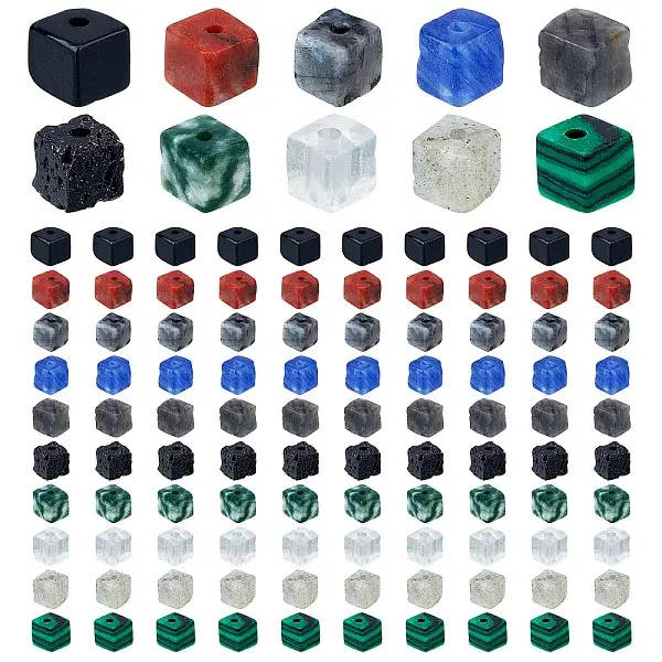 260Pcs 10 Style Natural & Synthetic Gemstone Beads Strands