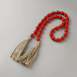 Round Natural Wood Beads Wall Hanging Decorations