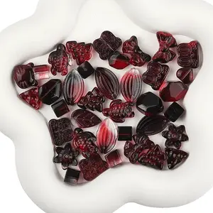 150Pcs Gradient Color Transparent Glass Beads