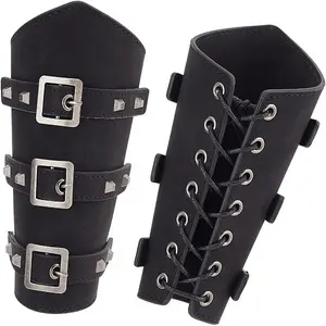Leatheroid Punk Style Cuff Wristband for Bikers
