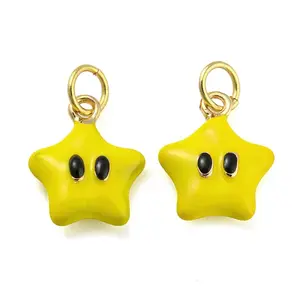 Star Rack Plating Brass Enamel Charms