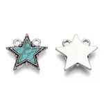Alloy Pendants with Synthetic Turquoise