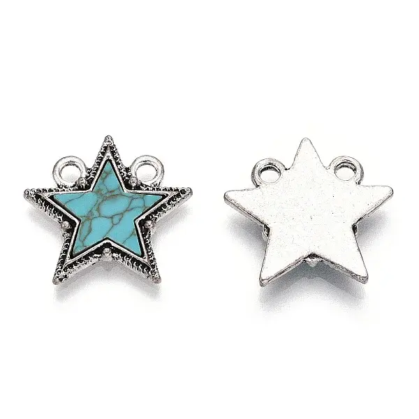 Alloy Pendants with Synthetic Turquoise