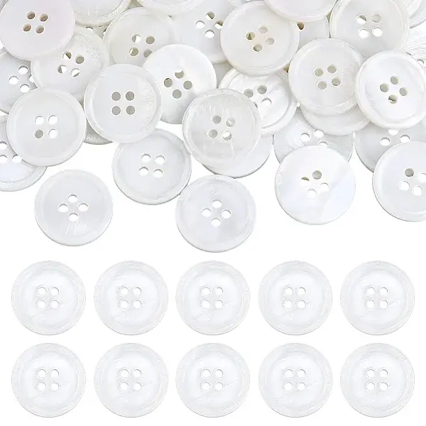 40Pcs 4-Hole Shell Buttons