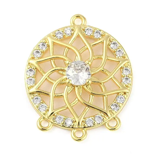 Brass Pave Clear Cubic Zirconia Chandelier Component Links