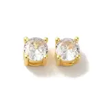 Brass with Single Clear Cubic Zirconia Beads
