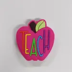 Apple with Word Teach Silicone Focal Beads