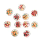 40Pcs 4 Colors PVC Plastic with Polymer Clay Cabochons