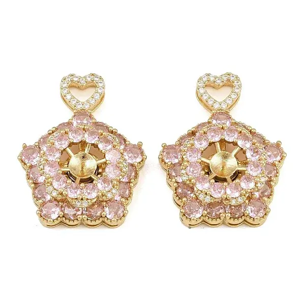 Brass Micro Pave Cubic Zirconia Peg Bails