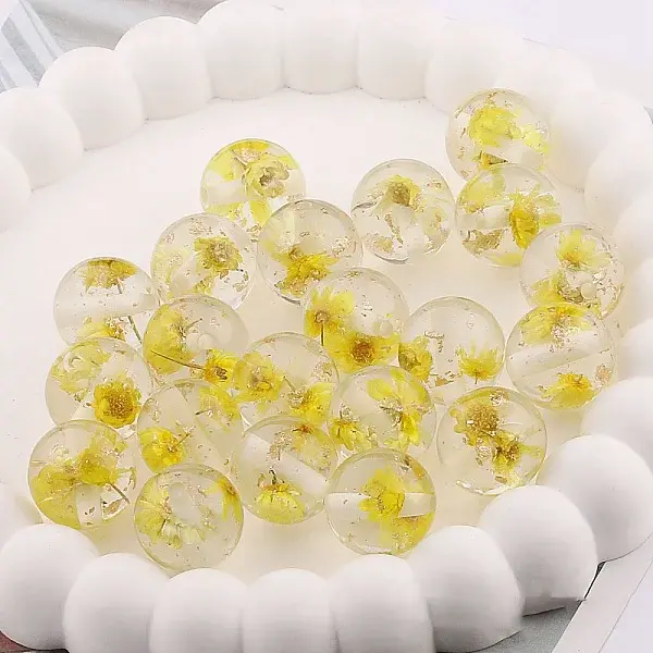 Transparent Resin Inner Dried Flower Beads