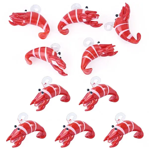 5Pcs Handmade Lampwork Pendants