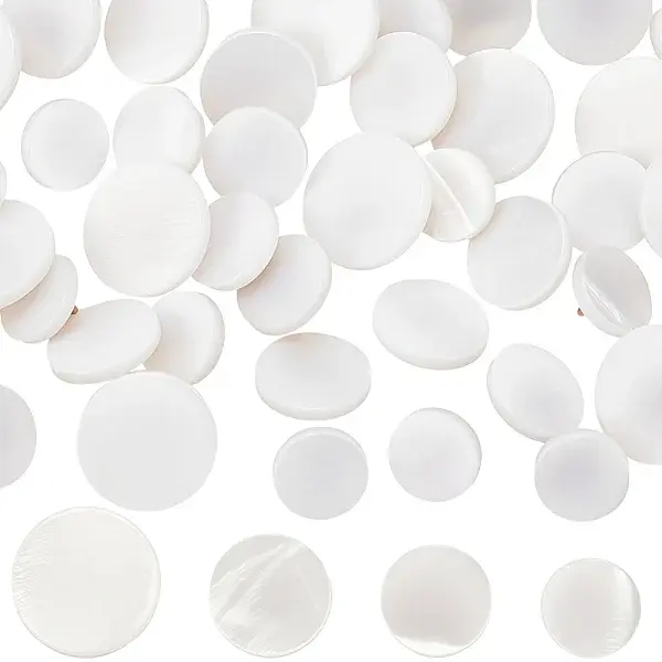 40Pcs 4 Styles 1-Hole Natural Shell Shank Buttons